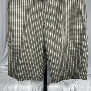 Adidas Black & Brown Plaid Golf, Athletic, Skater, Casual Short Size 34 L 22”